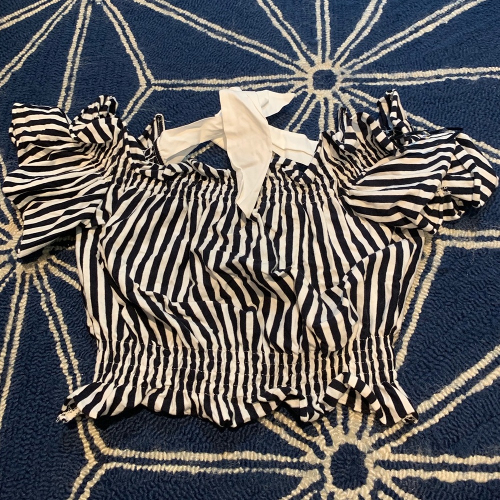 Off the shoulder striped top